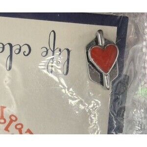 Keep Collective Silver Red Heart Charm Slider Valentine's Day NIP Retired